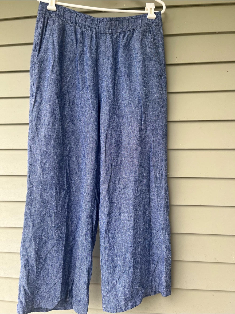Blue Wide-Leg Old Navy Linen Pants